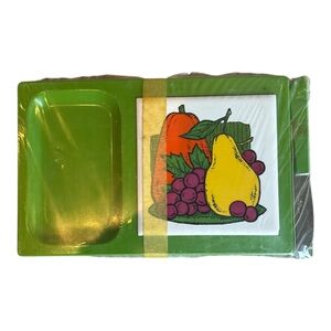 Kreiss Hand Decorated Cheese & Snack Board Set NOS